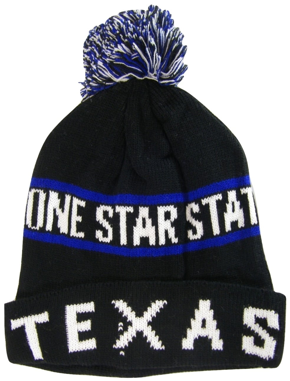 BVE Sports Novelties Texas Lone Star State Adult Size Winter Knit Pom