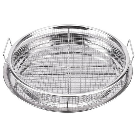 

Areifrd 2 Pcs Round Stainless Steel Air Fryer Basket for Oven Crisper Tray and Basket 13 Inch Oven Air Fry Pan Mesh Basket Set
