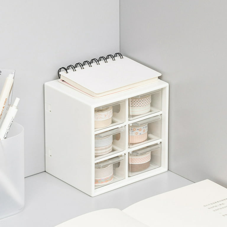 Marbrasse 6-Drawer Desk Organizer - 3 Tier Stackable Storage for Makeup,  Bathroom, Office, School, Home