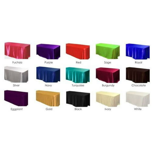 10 pack 60x102" Rectangular Satin Tablecloth Wedding Party SEAMLESS Catering", Sage Green