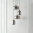 thumbnail image 6 of SAFAVIEH Equinox 4-Light LED Smoke Grey Glass Pendant Light with Grey Shade, 6 of 8