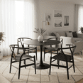 thumbnail image 6 of 32" Round Dining Table/Tulip Table, Mid Century Modern Wood Dining Table, Black, 6 of 7