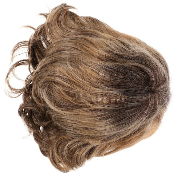 UPKOCH Women Natural Short Curly Wig Realistic Fiber Wig Cover Fashion Hairdressing Tools (Yellow)