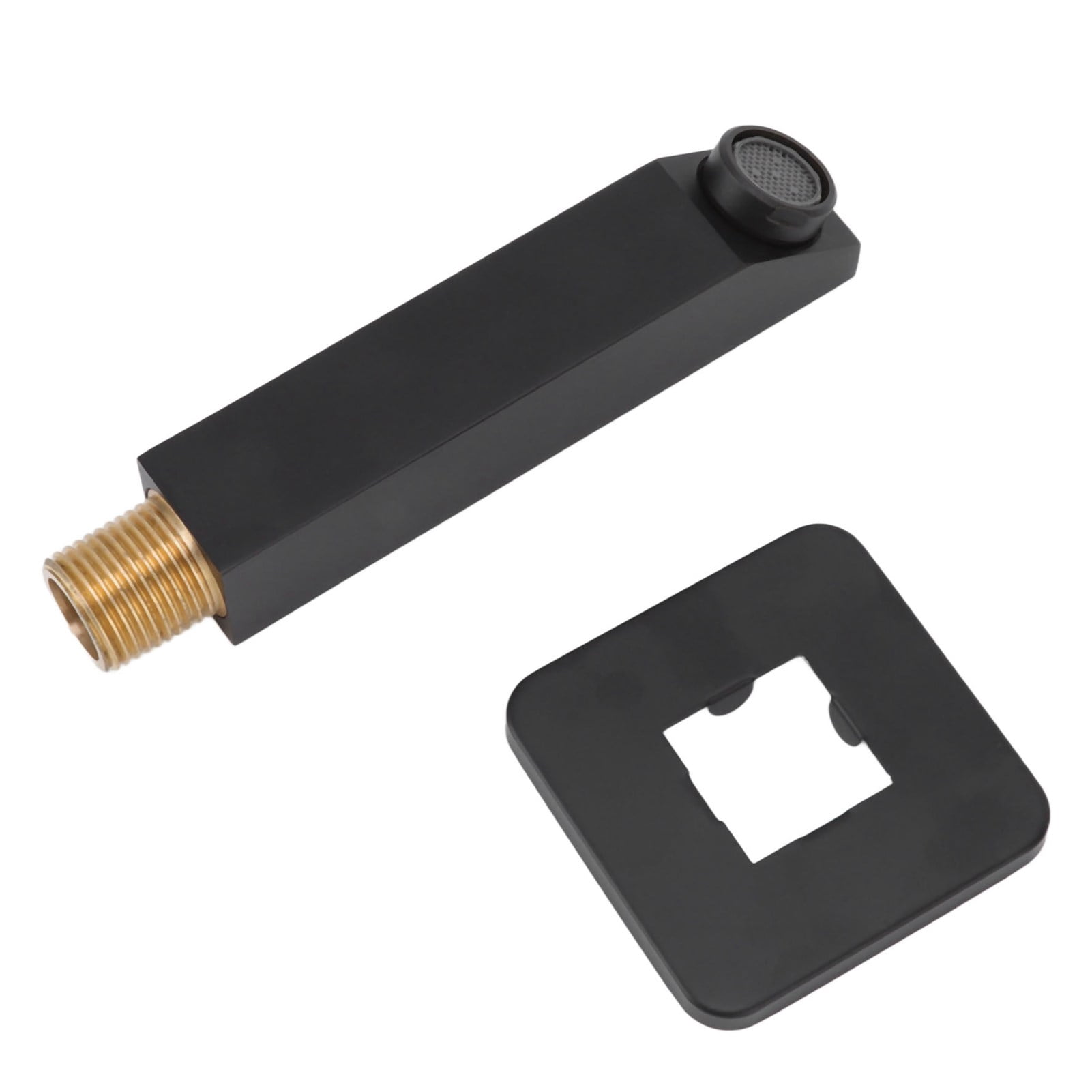 Nieyigj Matte Black Copper Concealed Bathtub Faucet Spout G1/2 Seamless Wall Mounted Bathroom Tub Fixture Water Outlet Accessories with Baffle 8.66 Inches Length