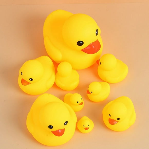 Bath Duck Toys 9 Pcs Rubber Duck Family Squeak & Float Ducks Baby Shower Toy for