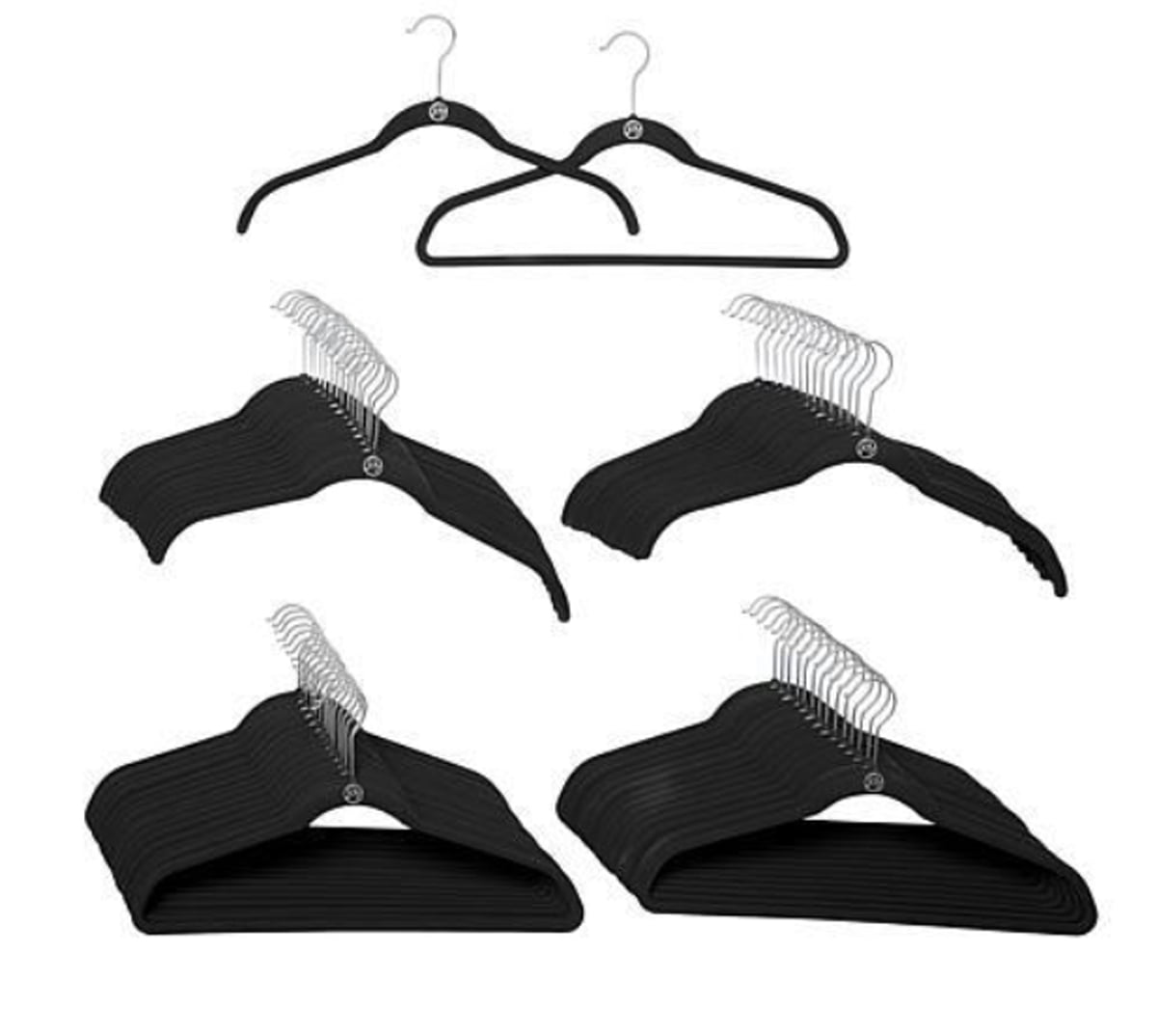 JOY Mangano Huggable Hangers (BLACK) 100piece AntiMicrobial Clean