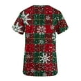 thumbnail image 3 of Fheaev Ugly Christmas Scrubs Top For Women Graphic Printed Winter Holiday Pullovers T-Shirt Blouse Top V-Neck Long-Sleeved Loose Working Uniform With Pocket, 3 of 4
