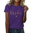 thumbnail image 1 of Fgnfyis Mode pour Femmes Hauts Décontractés Manches Courtes Col Rond T-Shirt Imprimé Ample Hauts pour Femmes Violet G, 1 of 4