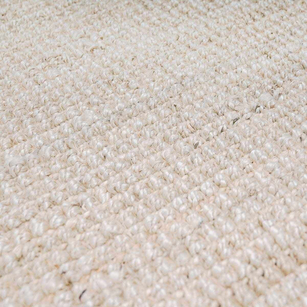 Hauteloom Ambel Handwoven Bleached Jute Rug - Natural Fiber Area Rug - Cream Beige Farmhouse Luxury - 7'6" x 9'6"