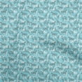 thumbnail image 1 of oneOone Velvet Turquoise Blue Fabric Print Dress Material Fabric Print Fabric By The Yard 58 Inch Wide, 1 of 4