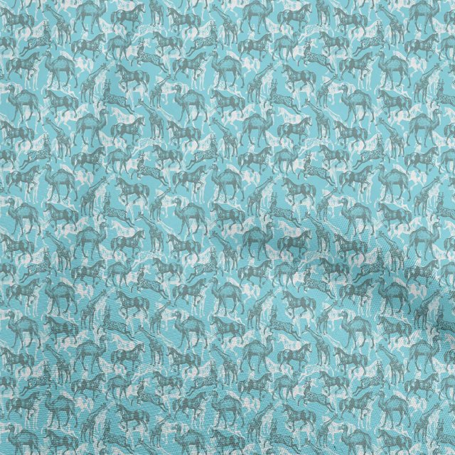 oneOone Silk Tabby Turquoise Blue Fabric Print Craft Projects Decor Fabric Printed By The Yard 42 Inch Wide