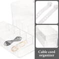 thumbnail image 4 of Caja de gestión de cables Organizador de cables transparente Almacenamiento de cables Organizador de dispositivos electrónicos con múltiples compartimentos, 4 of 7
