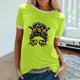 thumbnail image 2 of Camiseta holgada cómoda debajo de la cintura con cuello redondo y estampado elegante para mujer, blusa de manga corta, Tops informales OAVQHLG3B Store lin121212, 2 of 5