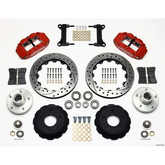 Wilwood Narrow Superlite 6R Front Hub Kit 13.06in Drill Red Chevy C-10 60-87 CPP Drop Spindle