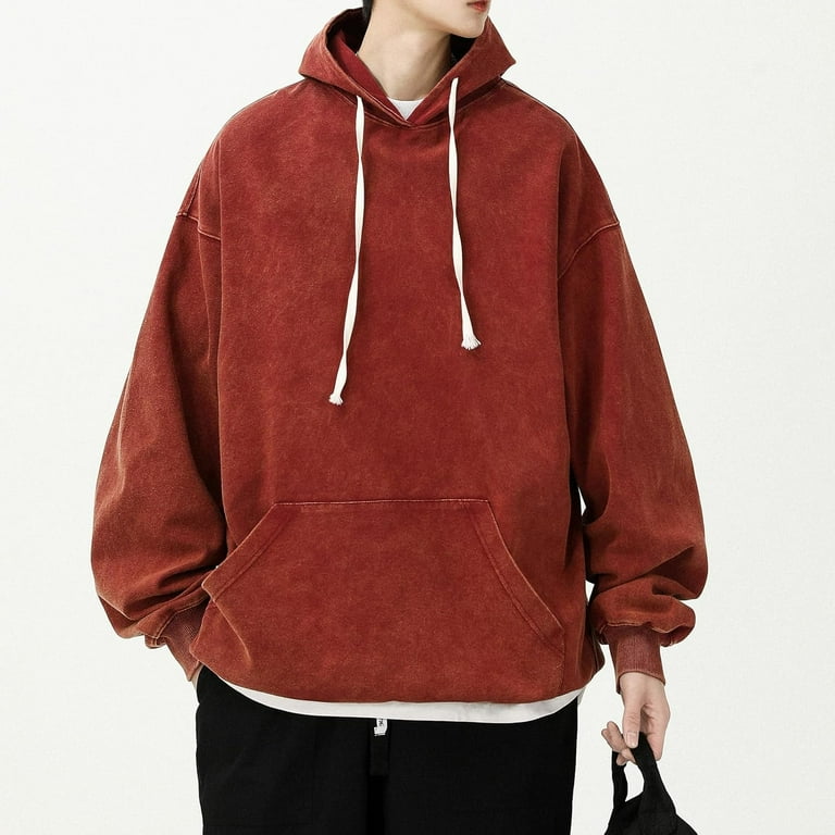 JLMMEN Retro Vintage Hoodies Mens Casual Kangaroo Pocket Sweatshirt Fashion Drawstring Top Walmart
