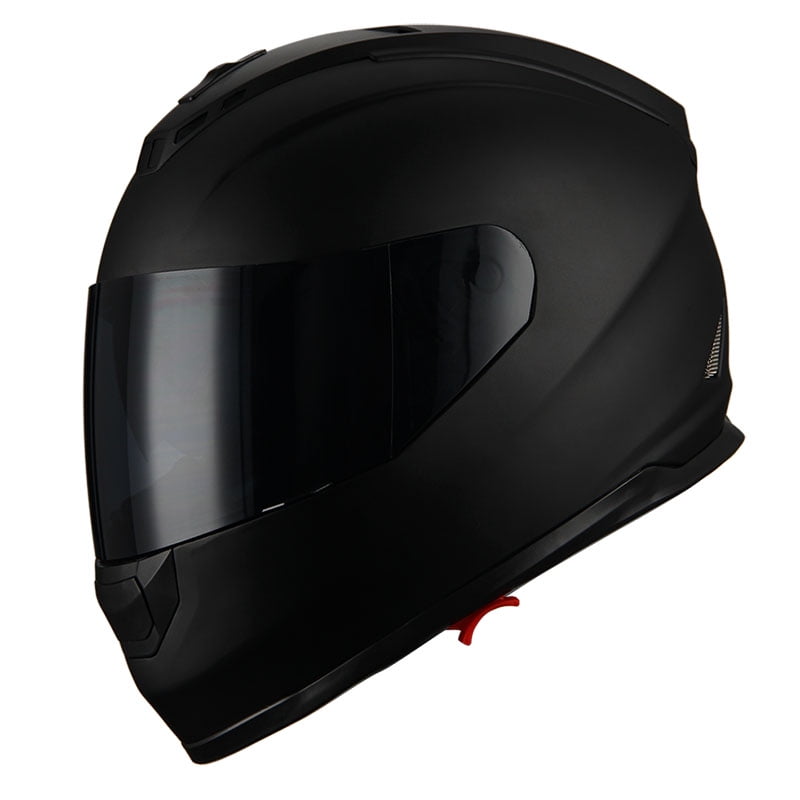 1Storm Motorcycle Full Face Helmet DOT Adults Street Bike Dual Visor Sun Inner Shield with One Extra Clear Shield: HJAH15 Smoked Matt Black