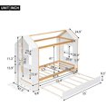 thumbnail image 5 of Twin Size House Platform Bed with Storage Shelves, Wooden Bed Frame with Trundle, 5 of 7