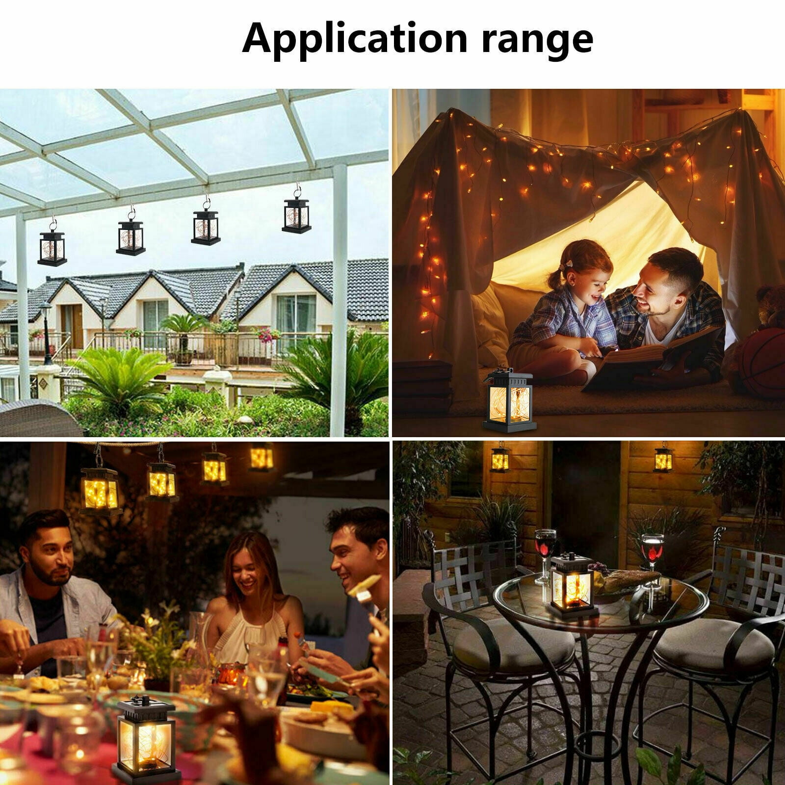 [2 Pieces] EpicGadget Solar Lights Outdoor Hanging Solar Lantern, Solar Powered Warm White LED Garden Decorative Lights for Table Patio Landscape Yard Decorations, Dusk to Dawn Auto Sensor On Off