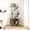 Walnut-Small, variant on 4 Tier Bookshelves, Tall Arched Bookshelf with Sliding Doors, Record Player Stand for Living Room, Walnut