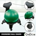 thumbnail image 4 of CanDo® Ball Chair - Plastic - Mobile - with Back - Adult Size - with Green Ball, 4 of 6