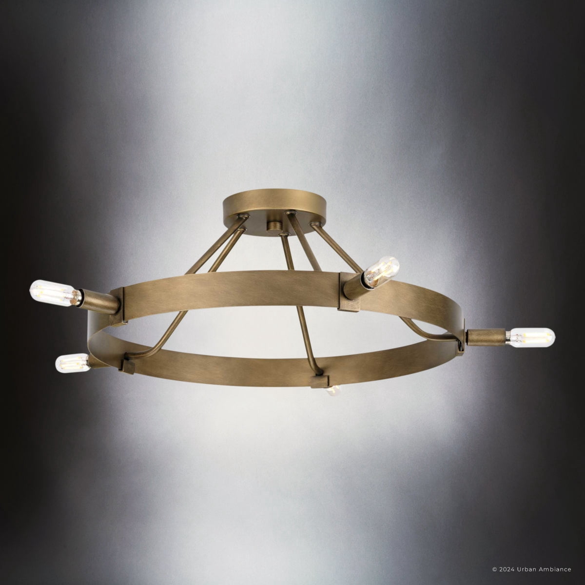 Luxury Modern Farmhouse Ceiling Light, Aged Bronze, UHP4481