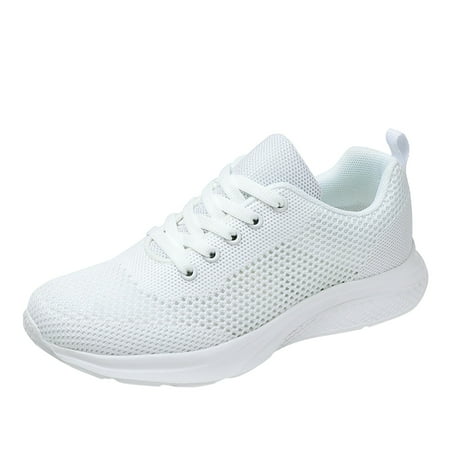 

SEMIMAY Leisure Women s Lace Up Soft Sole Comfortable Shoes Outdoor Mesh Shoes Runing Fashion Sports Breathable White