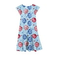 thumbnail image 6 of Delliss Girl's Summer Print Dresses Flying Sleeve Tiered Swing Casual Sundress, 6 of 7