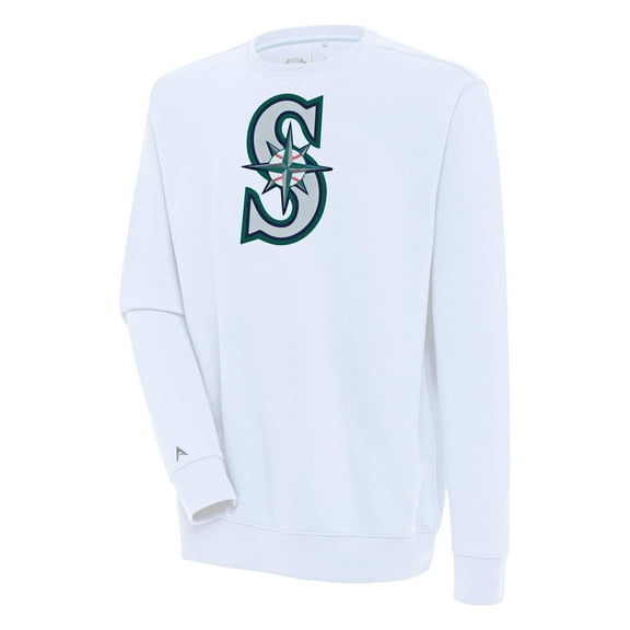 Men's Antigua  White Seattle Mariners Victory Pullover Sweatshirt