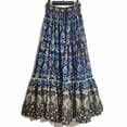thumbnail image 3 of OGLCCG Womens Casual Boho Maxi Skirts High Waisted A-Line Tiered Flowy Long Skirts Summer Floral Printed Beach Vacation Skirts,XL, 3 of 8