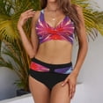 thumbnail image 2 of Bikini cómodo para mujer, traje de baño de playa de dos piezas dividido con almohadilla en el pecho, traje de baño cruzado en la espalda OAVQHLG3B Store  lin121212, 2 of 4