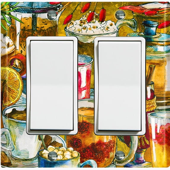 Metal Light Switch Plate Cover Cafe Brunch Drinks COF016