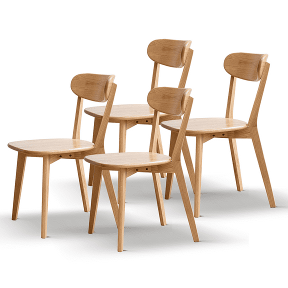 Solid Wood Dining Chairs Set of 4 - FAS-Grade North American Oak,Heavy Duty Dining Chair with Ergonomic Curved Back,Suitable for Kitchens and Dining Rooms,Easy Assembly,400 lbs Capacity
