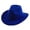 Dark Blue, variant on Women's Fashion Flat Wide Brim Hat Classic Wool Felt Panama Hat with Belt Buckle White One Size