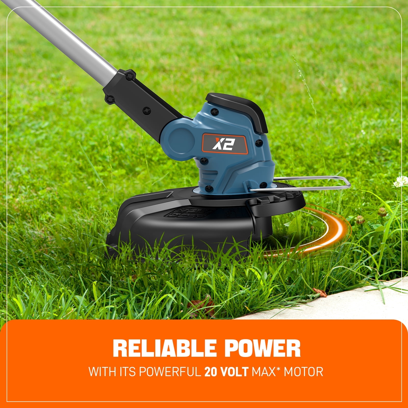 SENIX 20V 10" Cordless String Trimmer Weed Wacker, Telescoping Rotating Shaft, Adjust Head & Assistant Grip，Auto Line Feed 2.5Ah Battery & Charger Included GTX2‑M