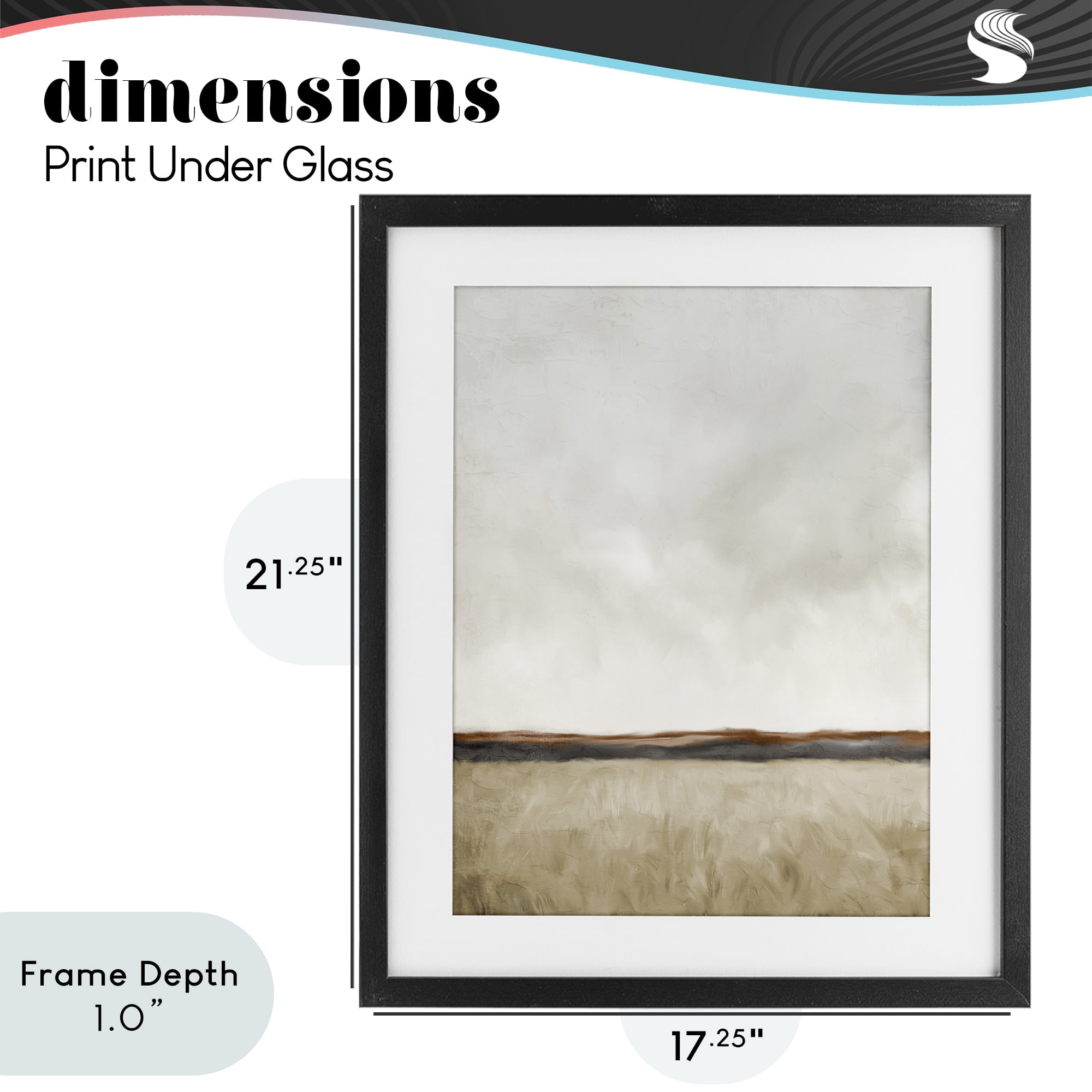 Stupell Industries Distant View in Neutrals Black Framed Print Under Glass, design by Kim Allen