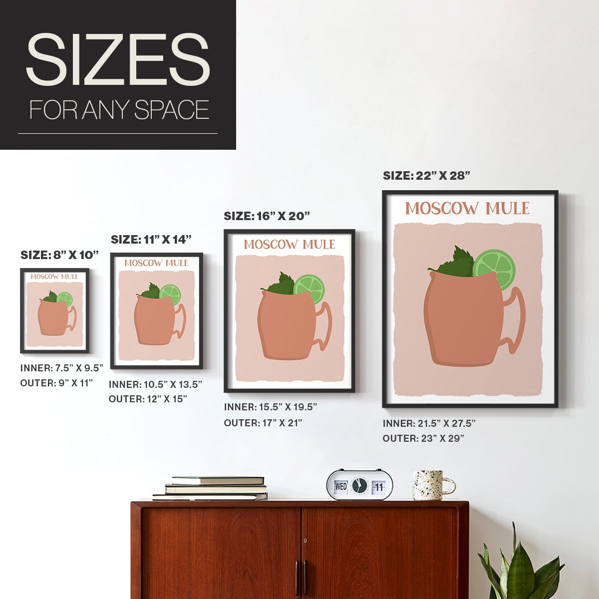 Moscow Mule in Black Solid Wood 11 x 14 Framed Print