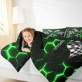 thumbnail image 4 of Manfei Racing Flag Bedding Comforter Set 2pcs for Boys, Neon Green Honeycomb Twin Comforter Sets, Black White Plaid Bedding Set, Luxury Bedroom Decor, 4 of 8