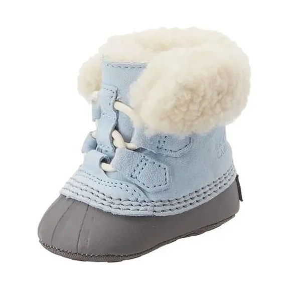 Sorel Kid Infant Caribootie Oxygen Lamb Fur Lined Mid Calf Winter Boot