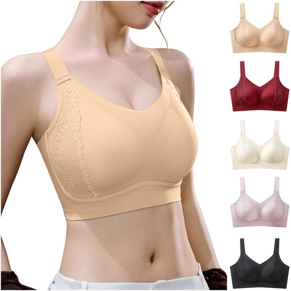 Antinious Womens Solid Wireless Side Support Supportive Active Bra