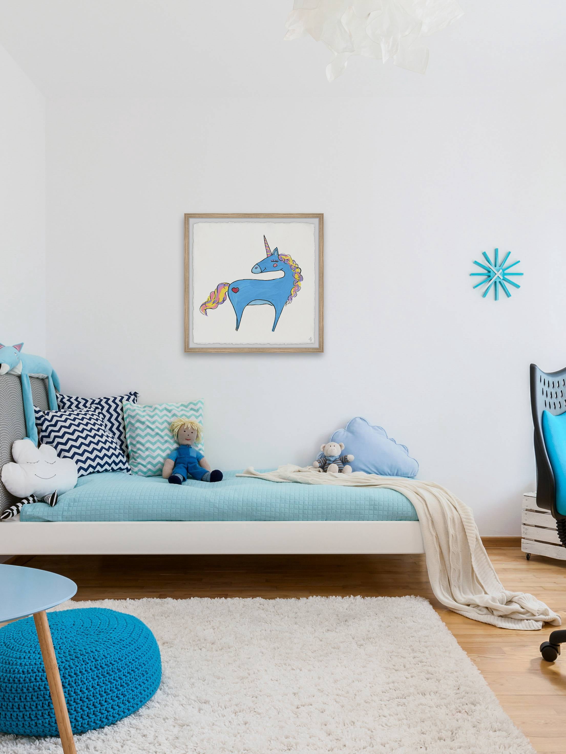 Marmont Hill Cute Unicorn Heart Framed Wall Art