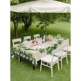 thumbnail image 4 of Outdoor Tablecloth with Umbrella Hole for Patio/Picnic/Party/Camping, Spring Eucalyptus Leaves Waterproof Table Cloth Rectangle Table Cover Washable, Farmhouse Botanical Burlap Paid (60"x 102"), 4 of 8