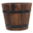 thumbnail image 1 of Barrel Planter Small Planter Pot Garden Tree Planter Garden Flower Pot Small Wood Planter for Patio, 1 of 8