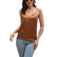 thumbnail image 2 of Liacowi Womens Silk Satin Camisole Cami Plain Strappy Vest Top T-Shirt V-Neck Spaghetti Strap Blouse Tank Shirt, 2 of 8