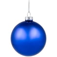 thumbnail image 5 of Northlight 2-Finish Glass Ball Christmas Ornaments - 2.5" (60mm) - Royal Blue - 9ct, 5 of 8