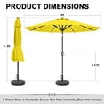 thumbnail image 4 of 9 ft Solar Umbrella 32 LED Lighted Patio Umbrella Table Market Umbrella with Tilt and Crank Outdoor Umbrella for Garden, Deck, Backyard, Pool and Beach (Navy Blue), 4 of 7