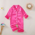 thumbnail image 4 of Tfken Girls Pajamas Jumpsuit Long Sleeve Fall Winter Comfy Casual Sleepwear Homewear Button Daily Wear Soft Loungewear Toddler Comfortable Clothes Size 6-12 Months Pink, 4 of 9