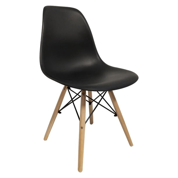 4 Sillas Eames Modernas De Comedor Minimalista negro