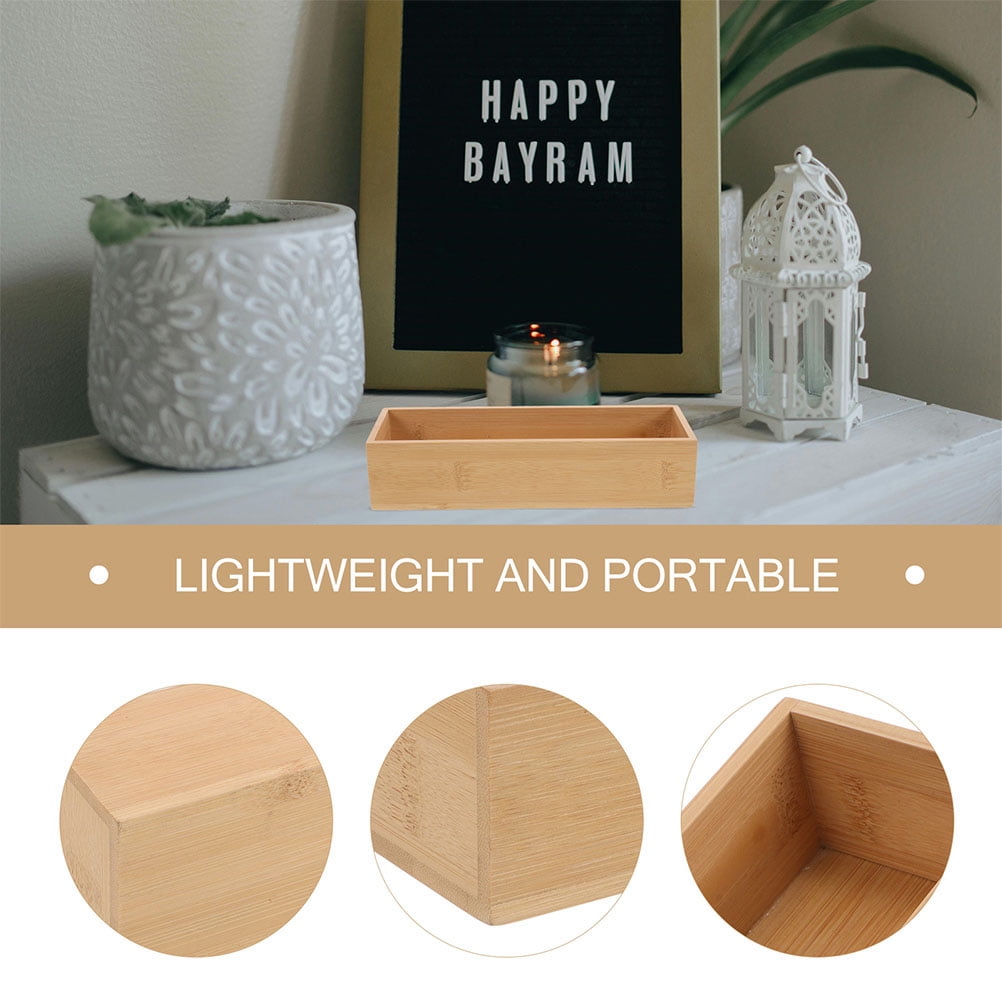 ULTNICE 3Pcs Bamboo Utensil Holder for Drawer Solid Wood Organizer with Minimalist Design