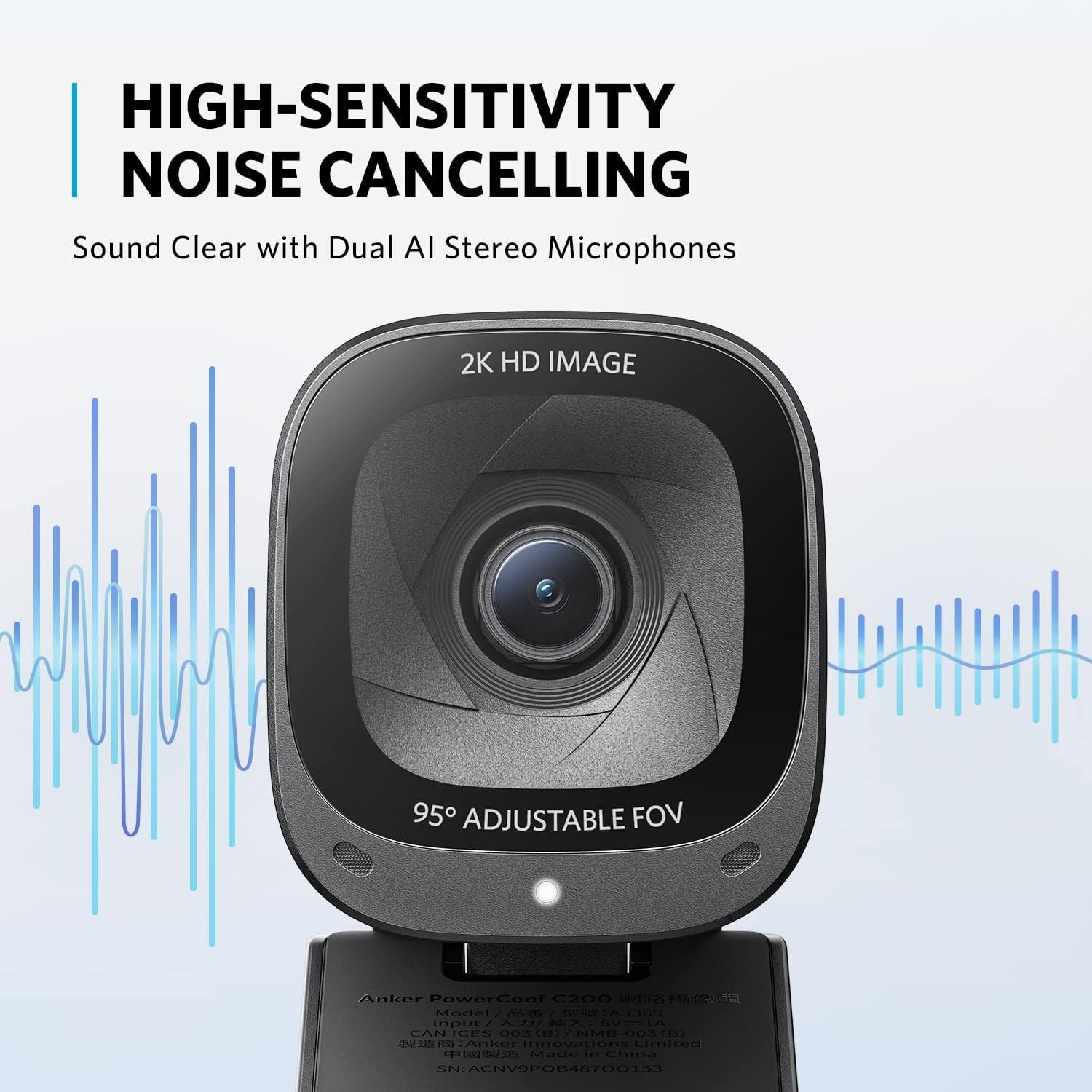 Anker PowerConf C200 2K Webcam, AI Noise Canceling photo 5
