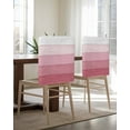 thumbnail image 5 of nqOlkjepod Pink Ombre Chair Covers Set of 6, Decorative Chair Back Cover, Farmhouse Vintage Wooden Striped Dining Room Chair Slipcovers Removable Chair Protectors Covers for Party Banquet, 5 of 7